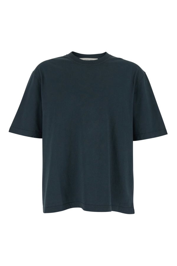 Golden Goose Crew Neck Cotton T-Shirt With Maxi Logo On The Back - Black