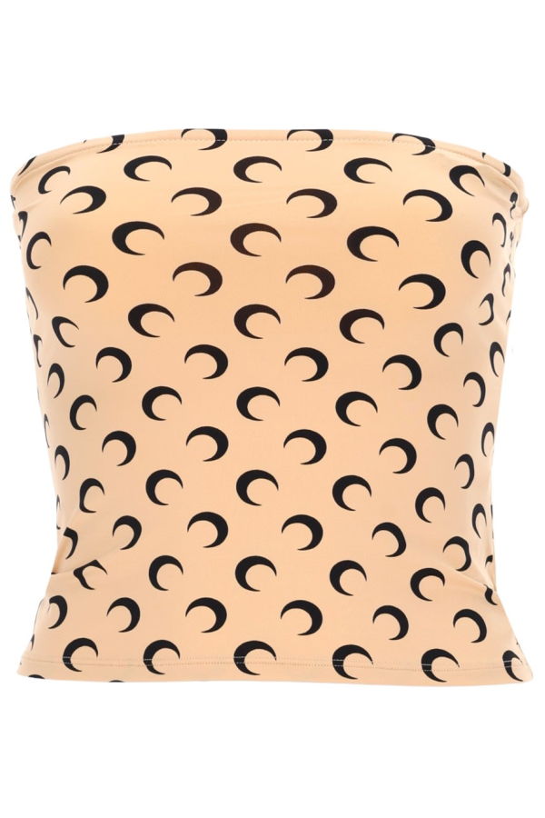 MARINE SERRE Moon Bustier Top - Beige