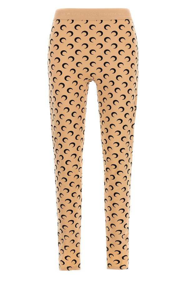 MARINE SERRE Moon Printed Leggings - Beige
