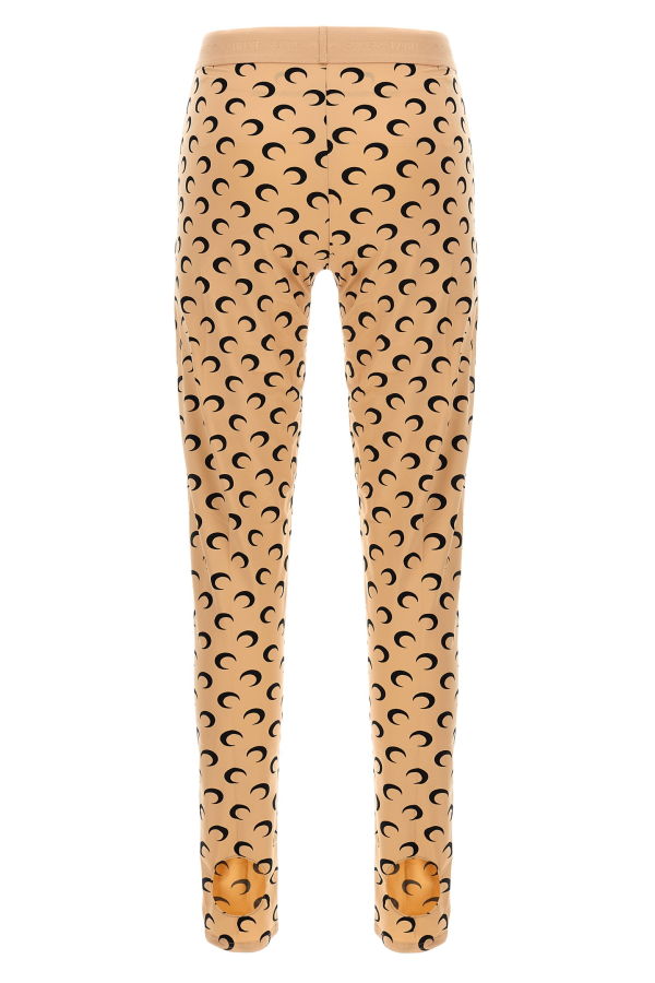 MARINE SERRE Moon Printed Leggings - Beige