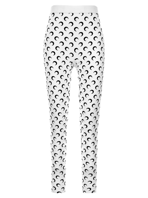 MARINE SERRE Moon Printed Jersey Leggings - White/Black MARINE SERRE Moon Printed Jersey Leggings - White/Black