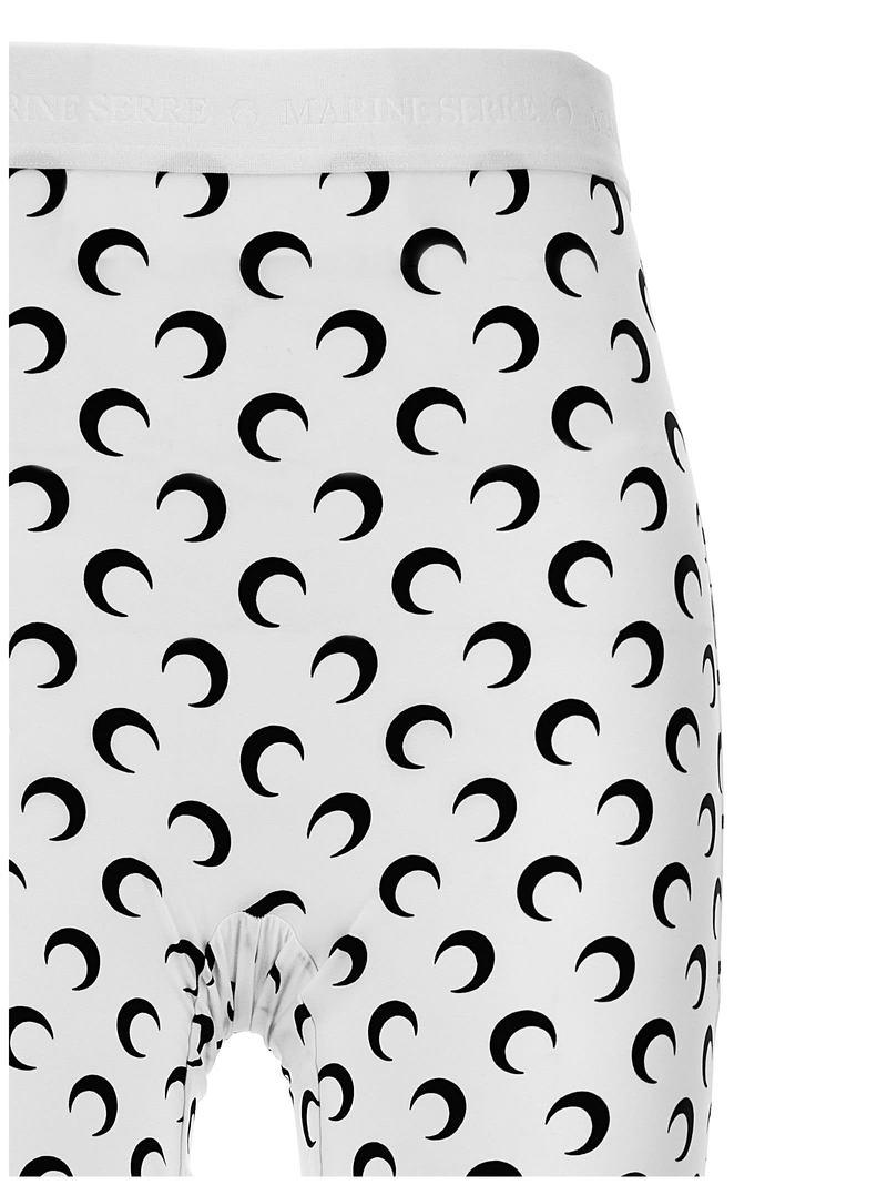 MARINE SERRE Moon Printed Jersey Leggings - White/Black