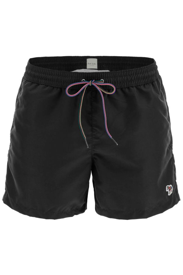 PAUL SMITH Swimtrunks With Logo Patch Swim Trunks - Black