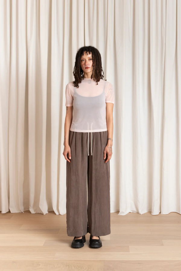 Ali Golden New Mesh T-Shirt Top - Ballet Pink