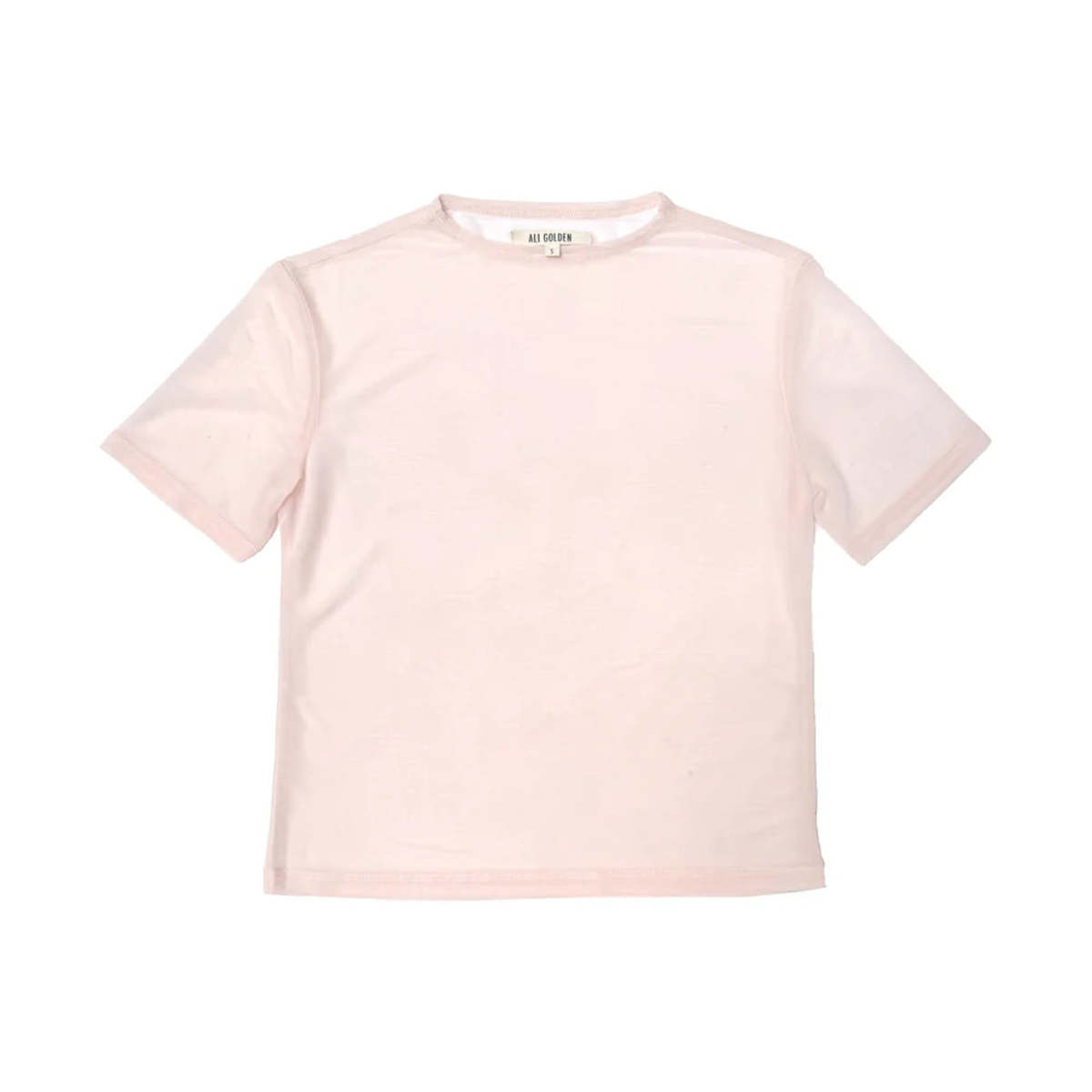 Ali Golden New Mesh T-Shirt Top - Ballet Pink - Image 9 of 9