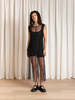 Ali Golden Pleated Mesh High Neck Dress - Thumbnail 5