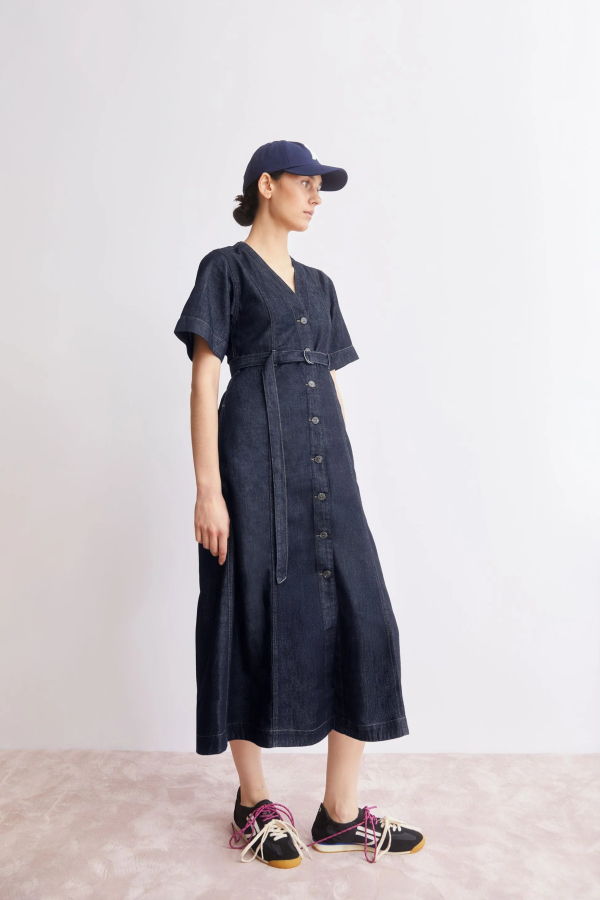 Armedangels Belted Denim Midi Dress
