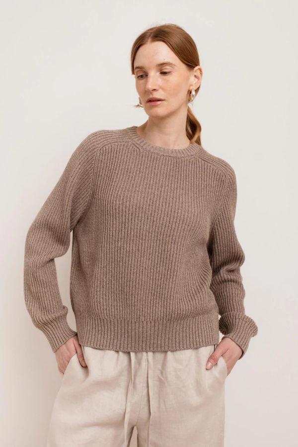 Paper Label Avery Crew Neck Sweater - Silver Mink