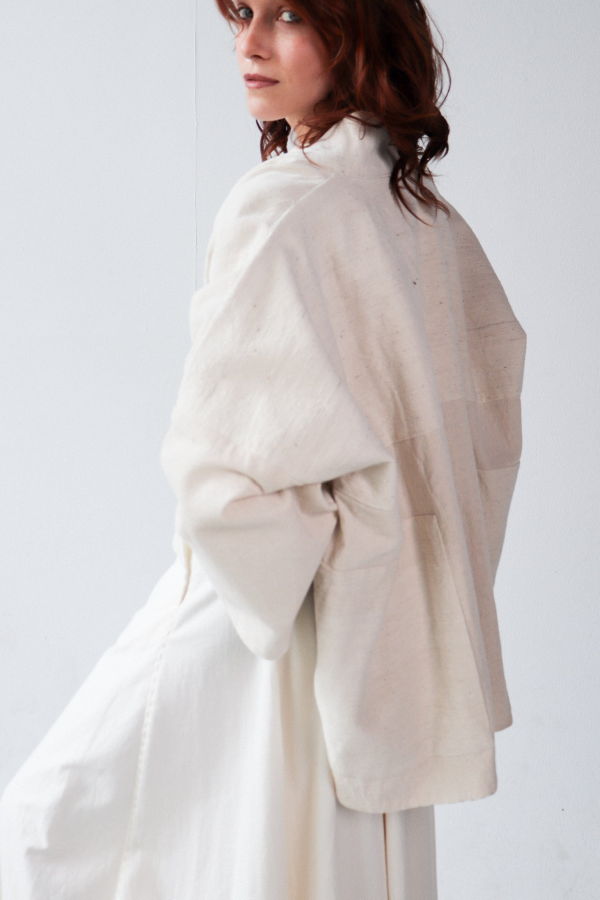 Happy French Gang White Coat Inside Dots Coat