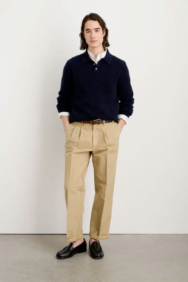 Alex Mill Mill Double Pleated Pant In Vintage Twill - Vintage Khaki