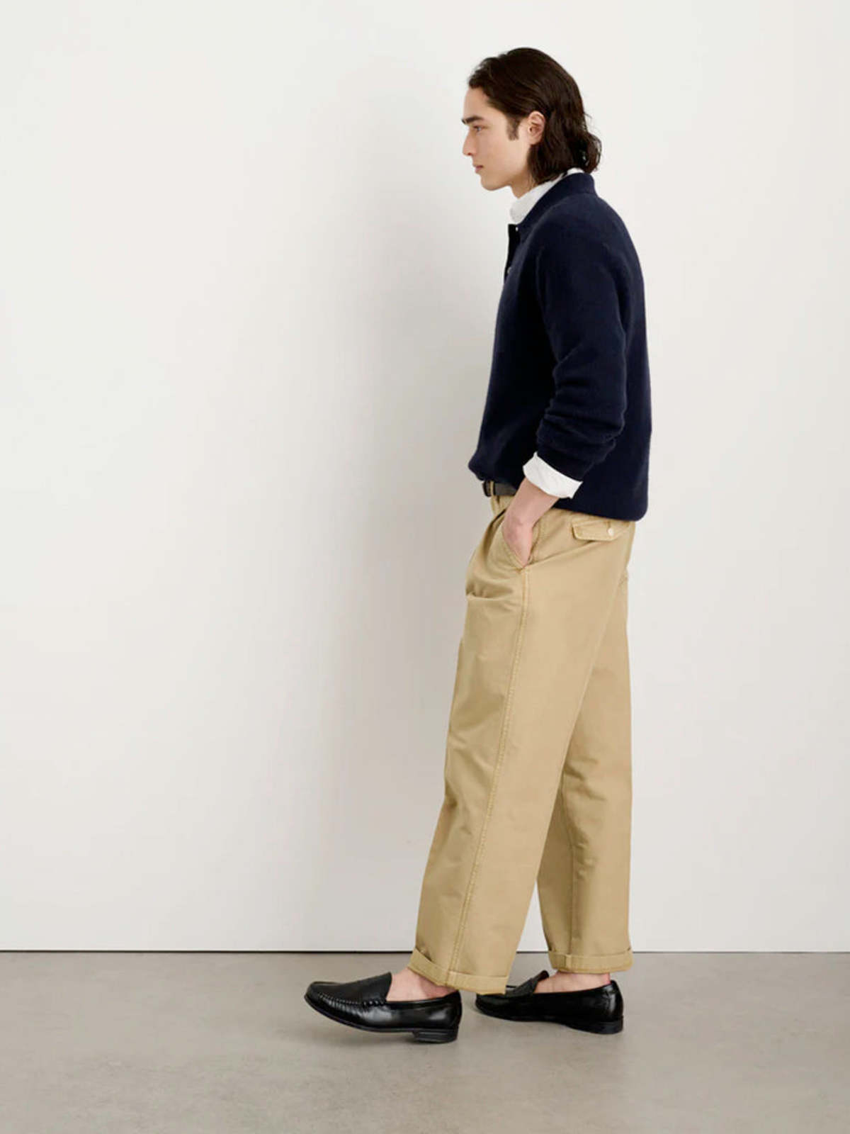 Alex Mill Mill Double Pleated Pant In Vintage Twill - Vintage Khaki - Image 7 of 8