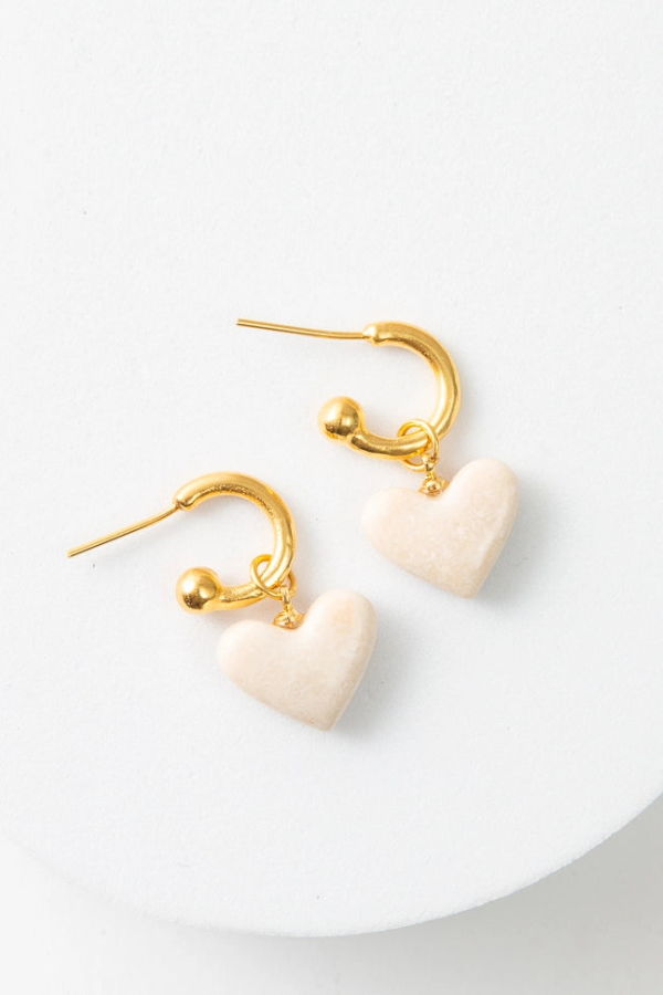 Noonday Convertible Heart Huggies Earrings