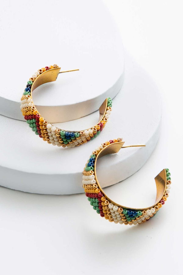 Noonday Festival Hoops Earrings - Multicolor