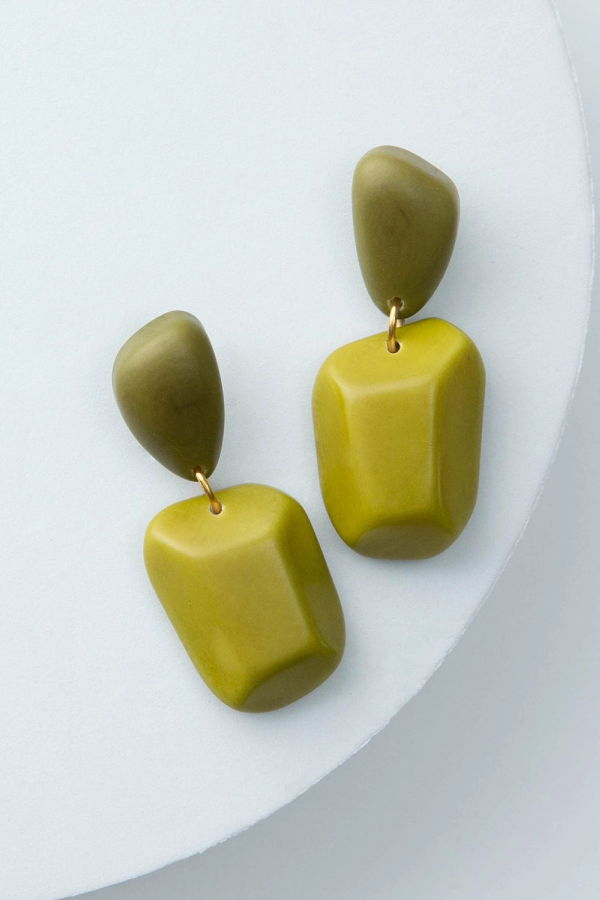 Noonday Kiwi Geo Earrings