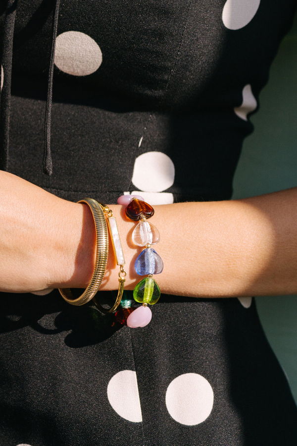 Noonday Lampwork Heart Bracelet