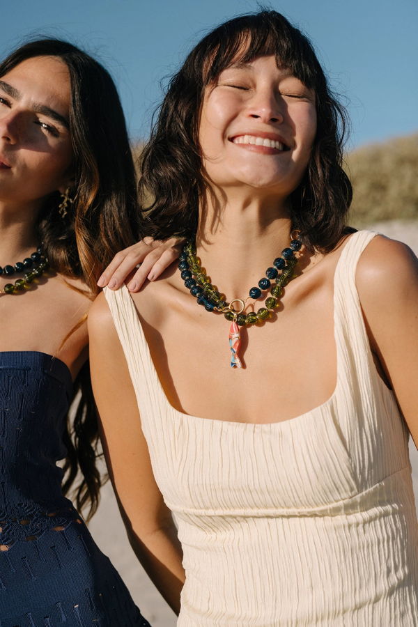 Noonday Lucid Glass Necklace - Cerulean