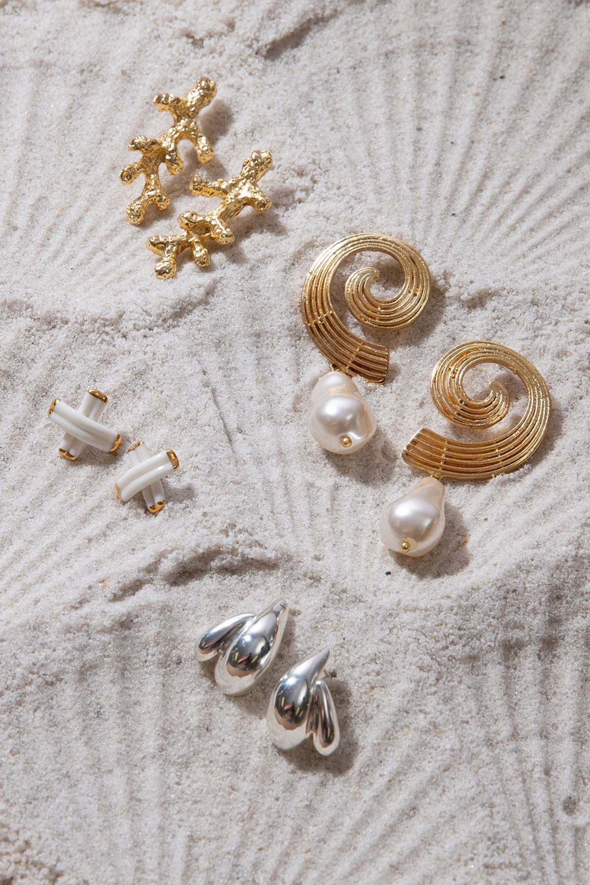 Noonday Porcelain Criss-Cross Studs - Image 3 of 3