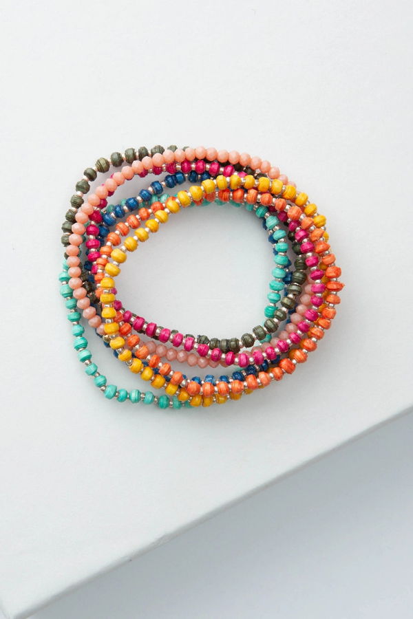 Noonday S/8 Tiny Paper Bead Bracelets