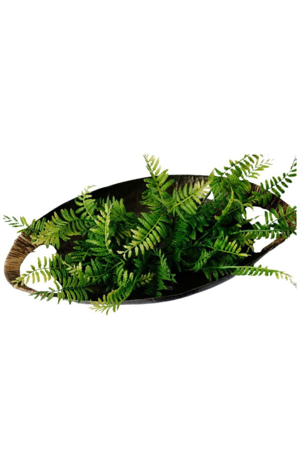 Vi Bella Solid Metal Bowl with Woven Handles