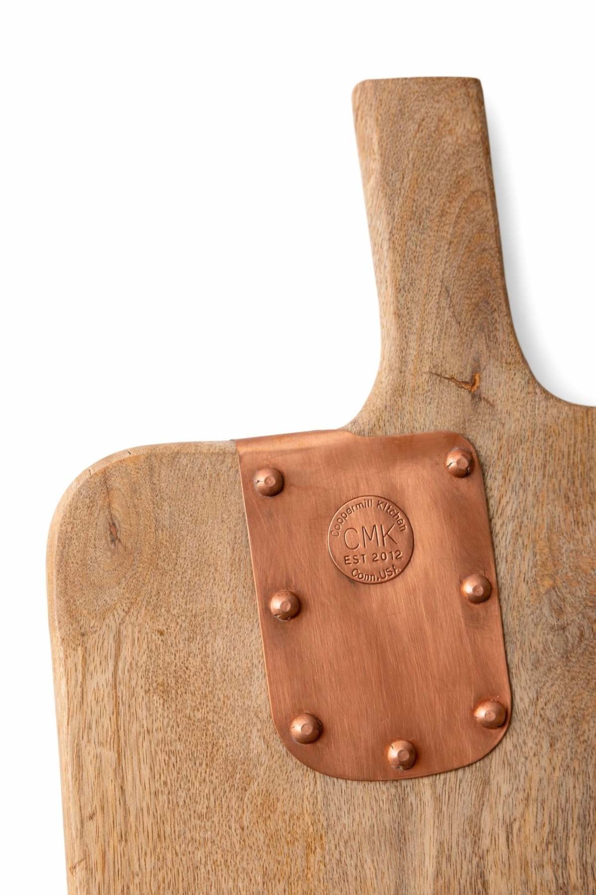 Coppermill Kitchen Vintage Inspired Wooden Charcuterie Board with Handmade Copper Details - Image 2 of 6