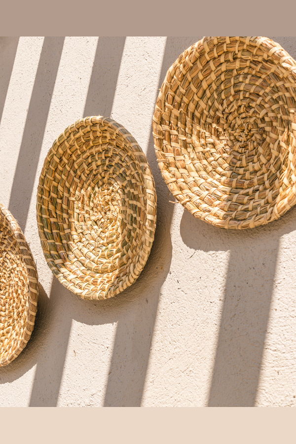 Vi Bella Decorative Wall Basket Set - Natural