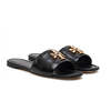 Tory Burch Eleanor Leather Slides - Perfect Black/Gold - Thumbnail 1