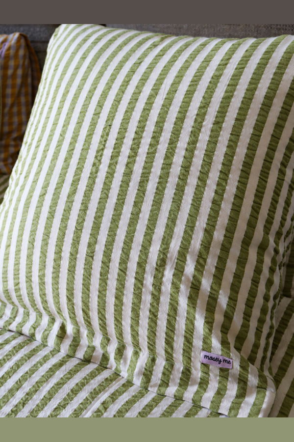 Mosey Me Pistachio Seersucker Euro Pillowcase Set