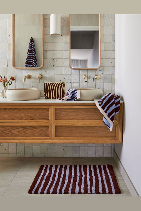 Mosey Me Strokes Bath Mat