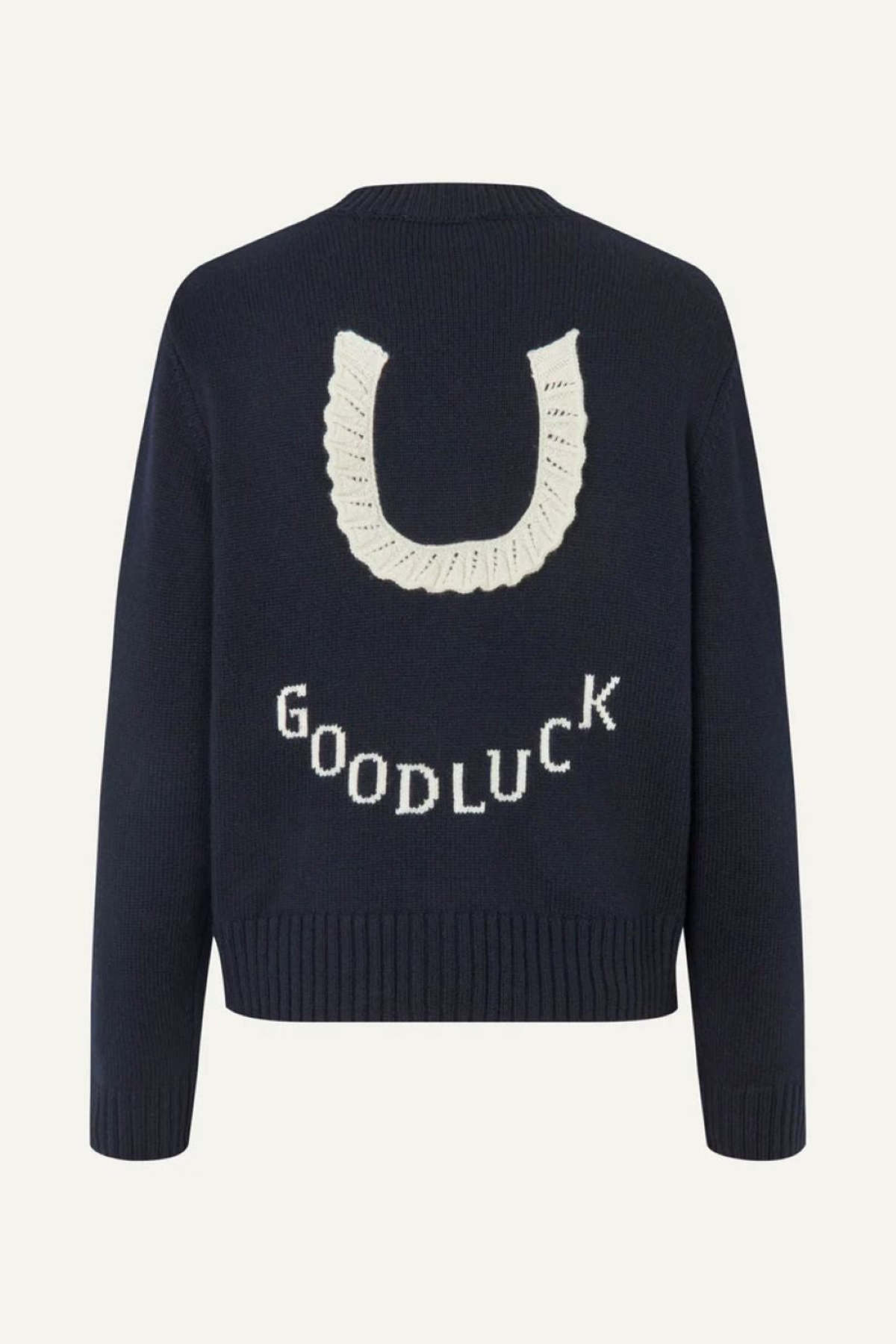 Stine Goya Lucky Horse Crewneck Cardigan - Navy - Image 1 of 4