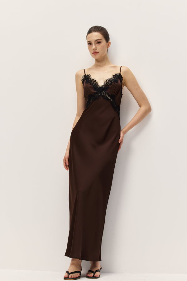 elodie Evy Satin Slip Dress