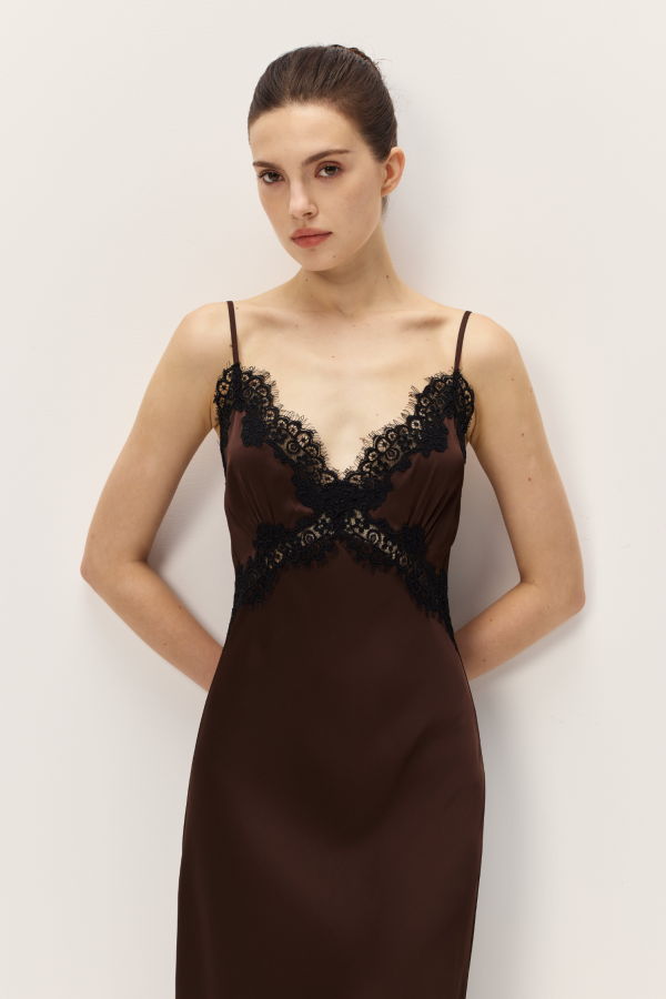 elodie Evy Satin Slip Dress
