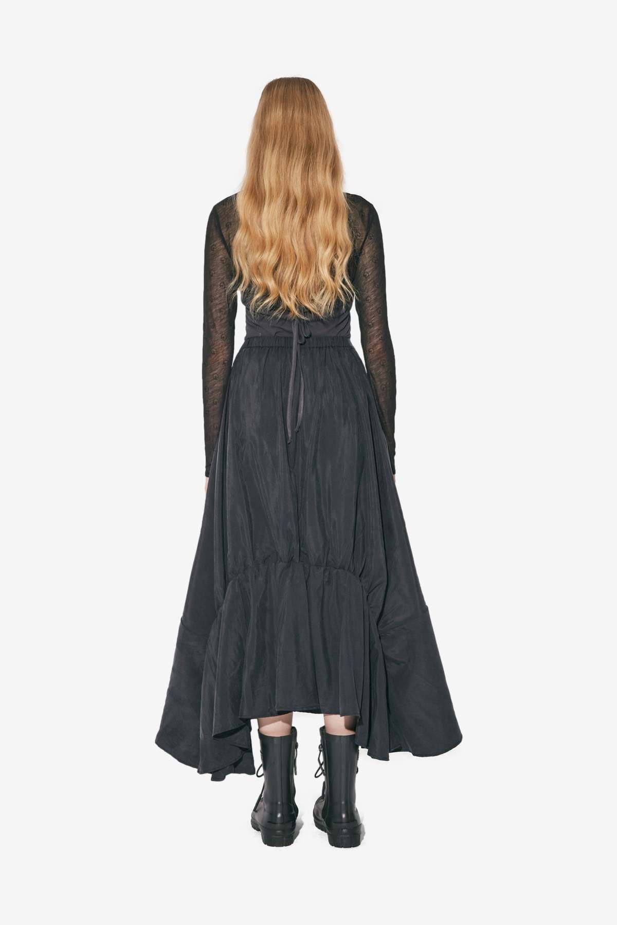 BEAUTIFUL PEOPLE Double-End Sand Wash Silk Flare Skirt - Image 5 of 6