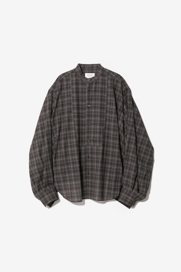 BEAUTIFUL PEOPLE Double-End Sheer Wool Check Tuxedo Shirt
