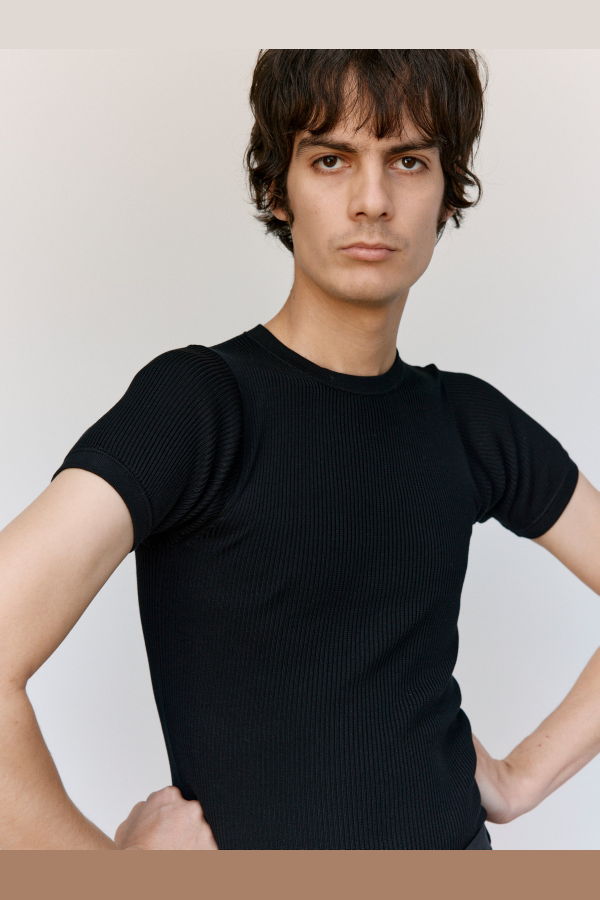 Rier Silk Fine Rib T-Shirt