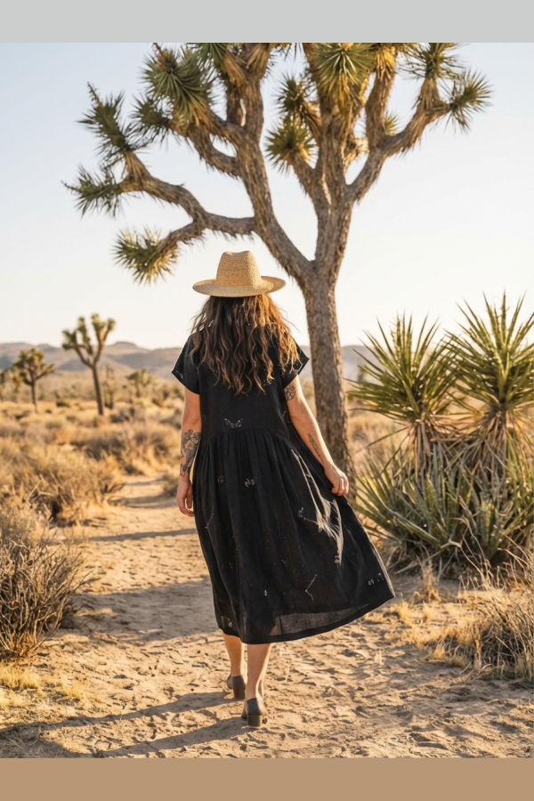 World of Crow Black Honeycomb Dress