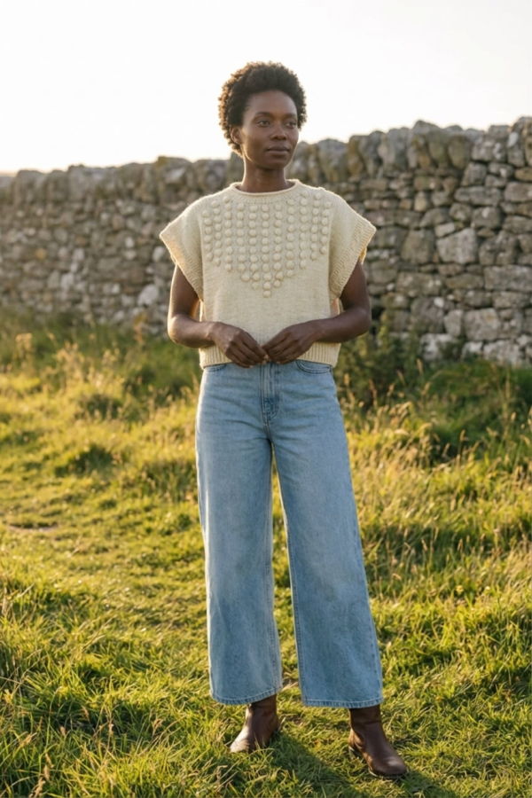 World of Crow Knotted Sweater - Cream