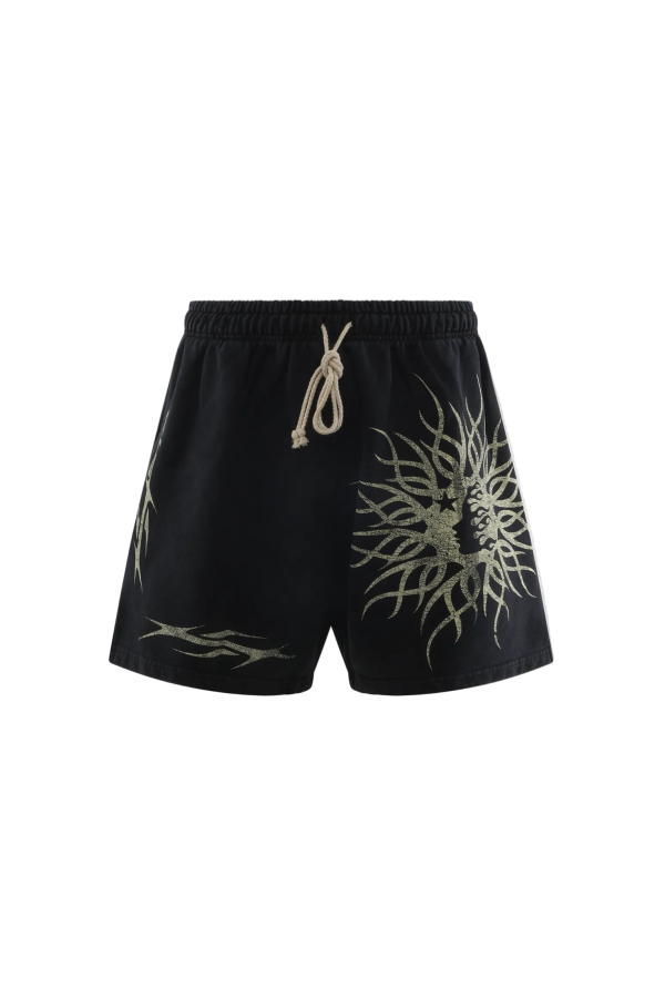 Hellstar Flame Yang Shorts - Black