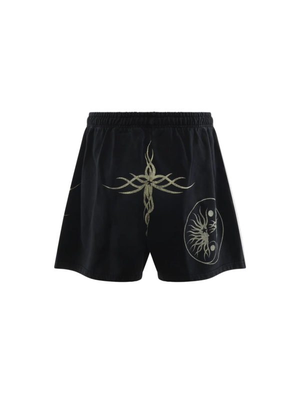 Hellstar Flame Yang Shorts - Black