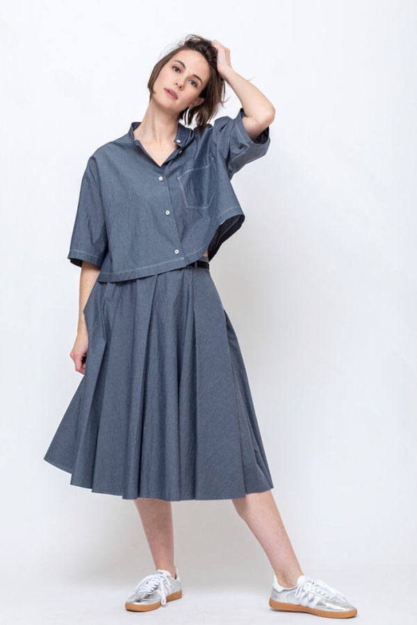 Hache Cocktail Skirt - Navy