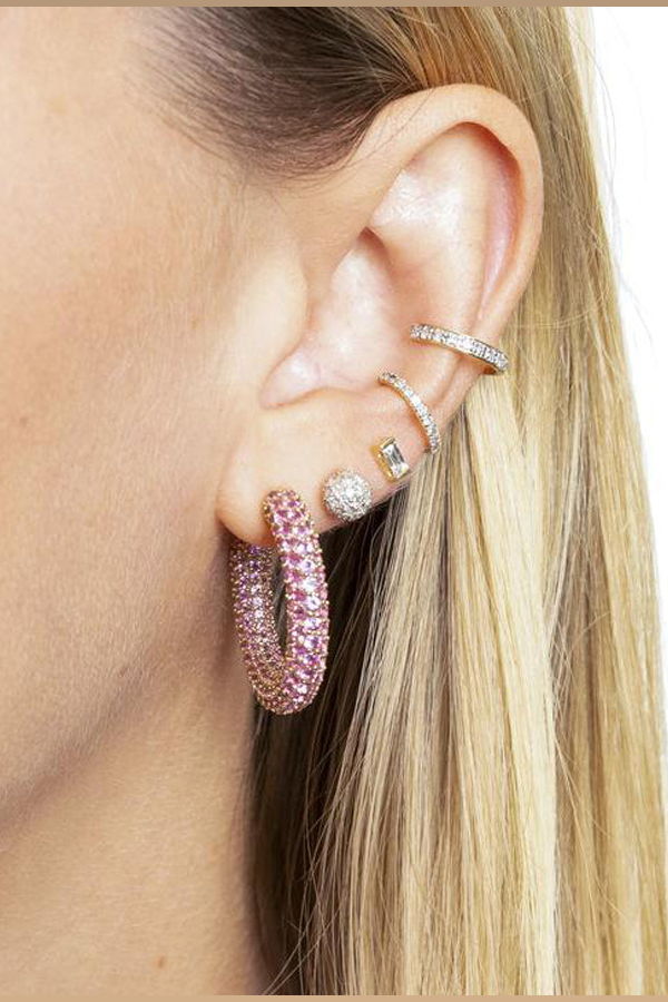 Eriness Diamond Baguette Studs