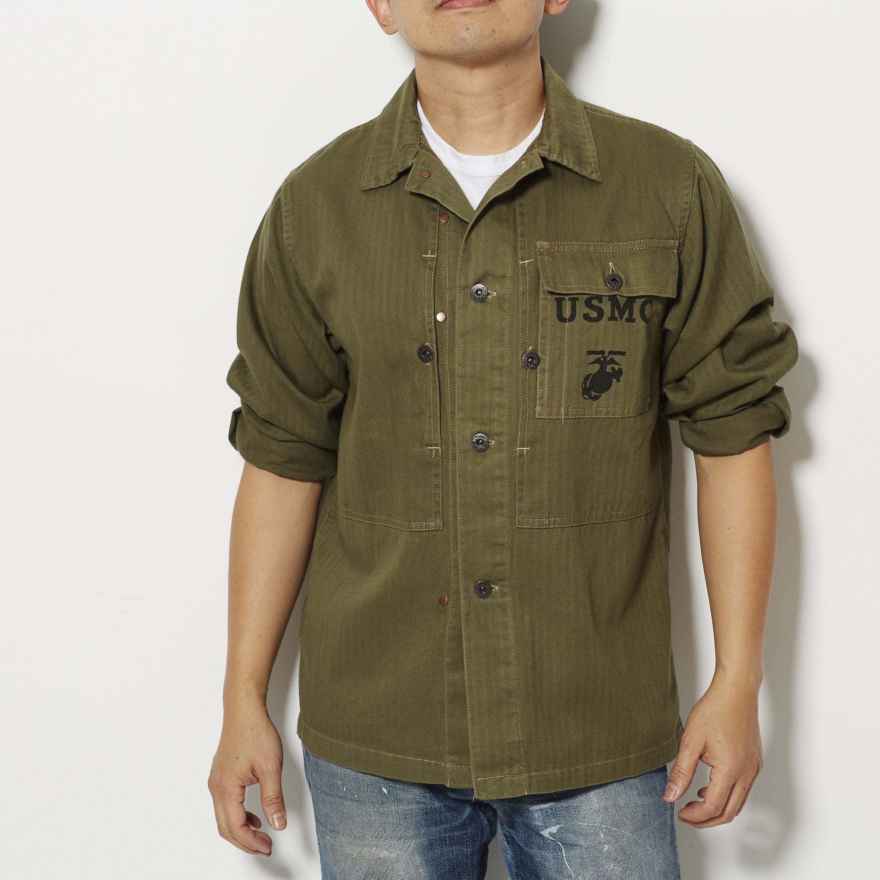 Footage USMC Herringbone Twill P44 Utility Jacket SAGE GREEN Garmentory