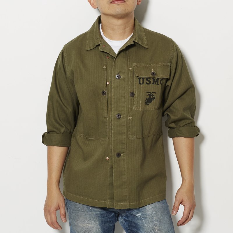 Footage USMC Herringbone Twill P44 Utility Jacket - SAGE GREEN