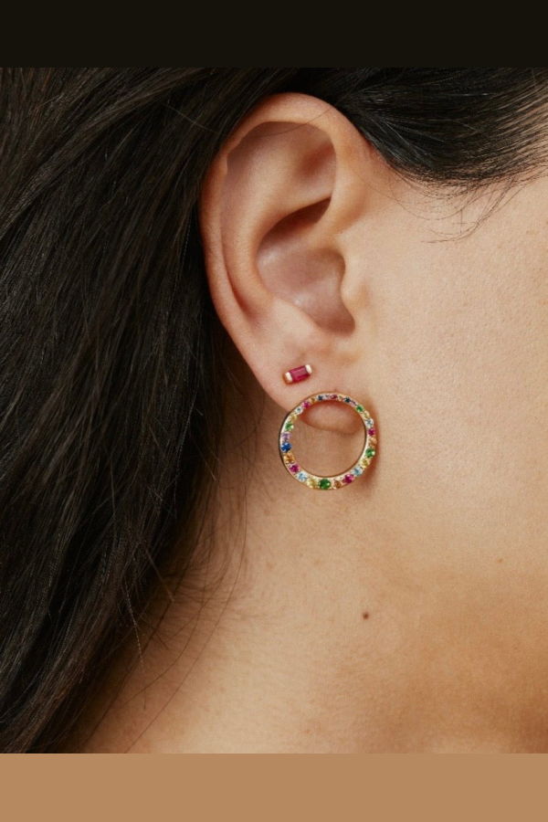 Eriness Ruby Baguette Studs