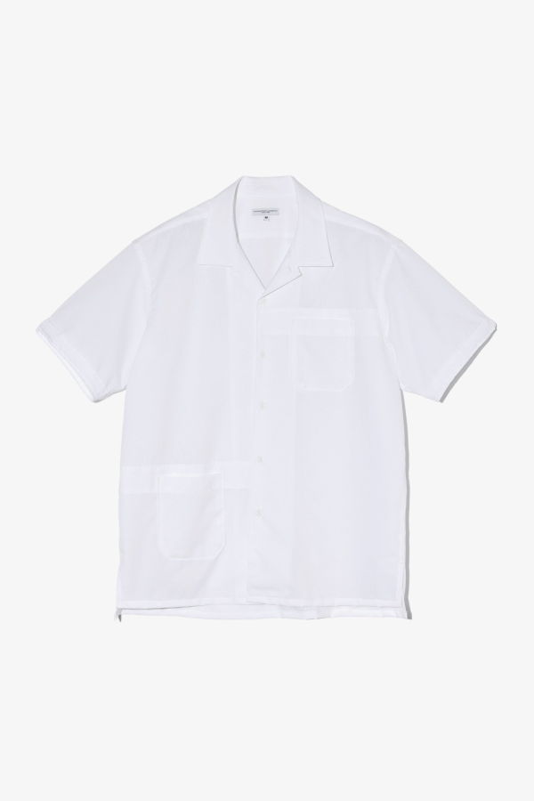 Engineered Garments Camp Shirt White Polyester Mesh Shirt