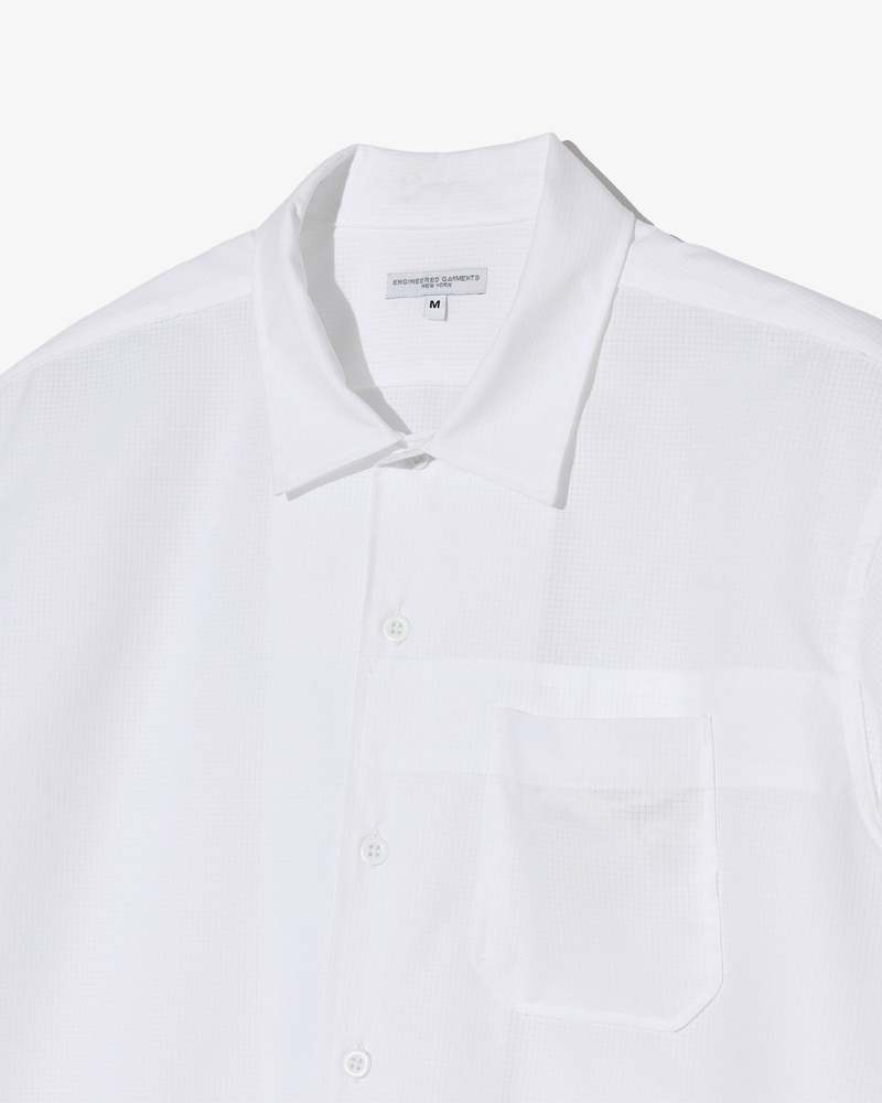 Engineered Garments Camp Shirt White Polyester Mesh Shirt