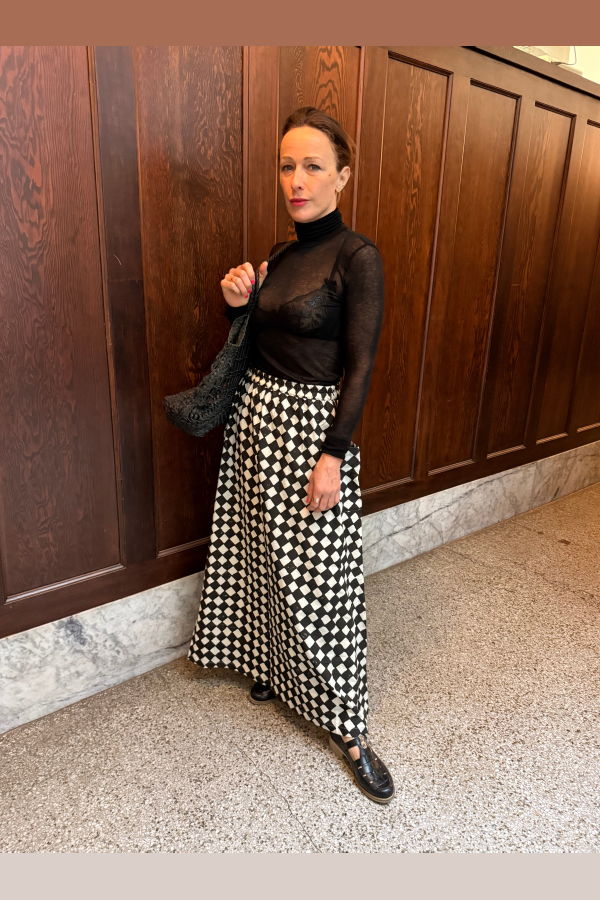 Happy French Gang Tilda Skirt Black Losange