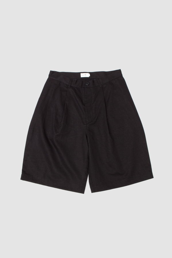 Still By Hand Linen Mixed Wide Shorts
