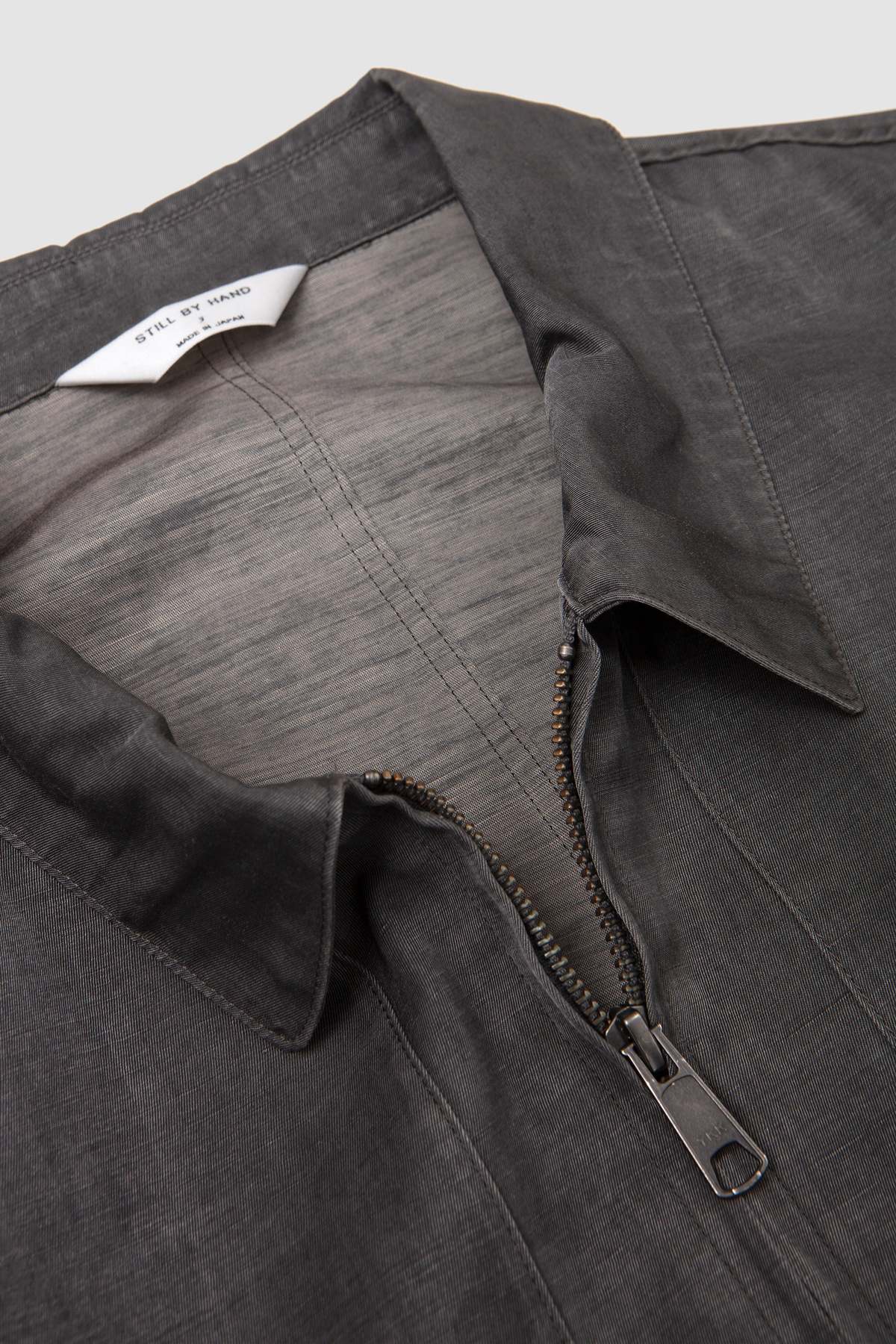 Still By Hand Pigment Print Zip Up Blouson - Dusty Grey - Image 3 of 5