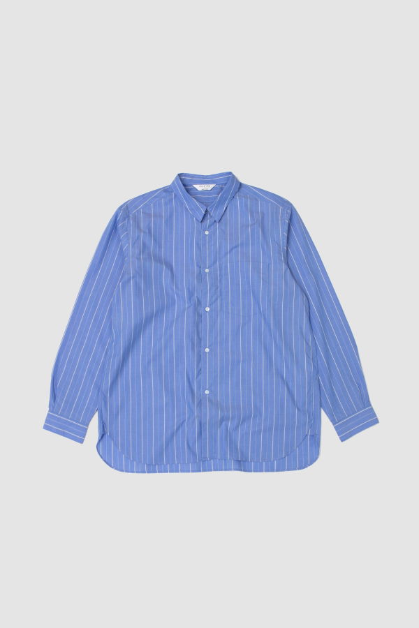 Still By Hand Regular Collar Shirt - Blue Stripe