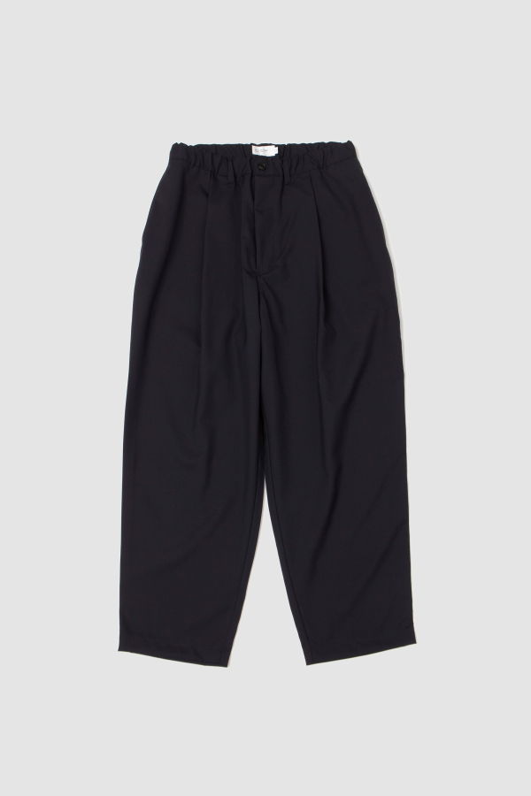 Still By Hand Summer Wool Wide Pants - Black Navy